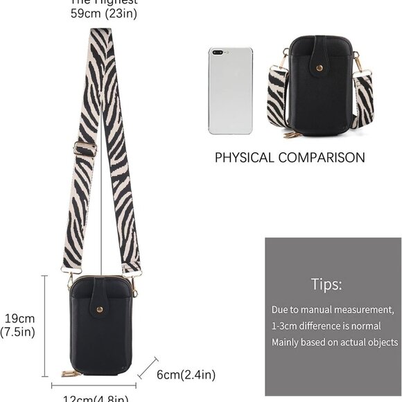 Small Faux Leather Crossbody Bag for Women Compact Phone Wallet Purse - Picture 3 of 7